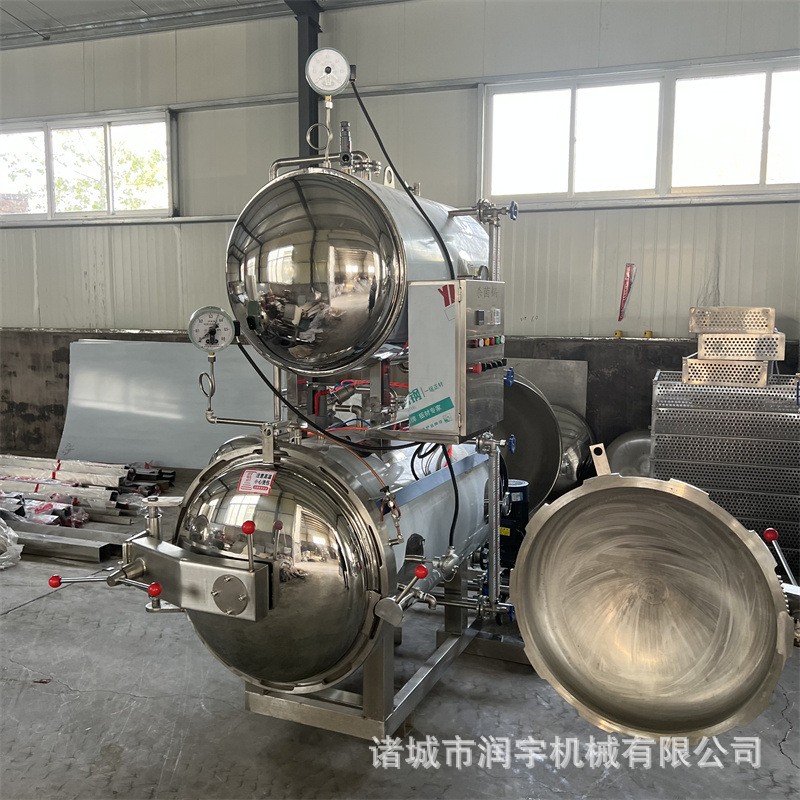 全自动电加热单层杀菌锅 双层猪脸鸭血豆腐干水浴式蒸汽式杀菌锅图3