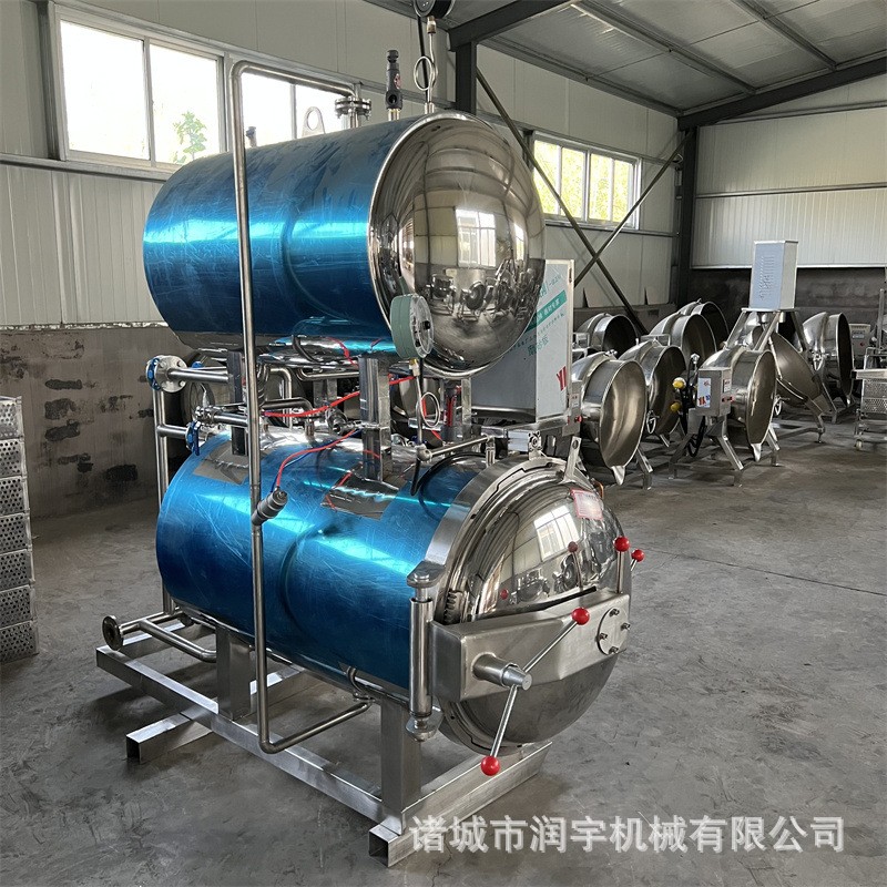 商用肉制品熟食高温杀菌锅厂家加工烧鸡卤肉玉米水浴式喷淋灭菌釜图3