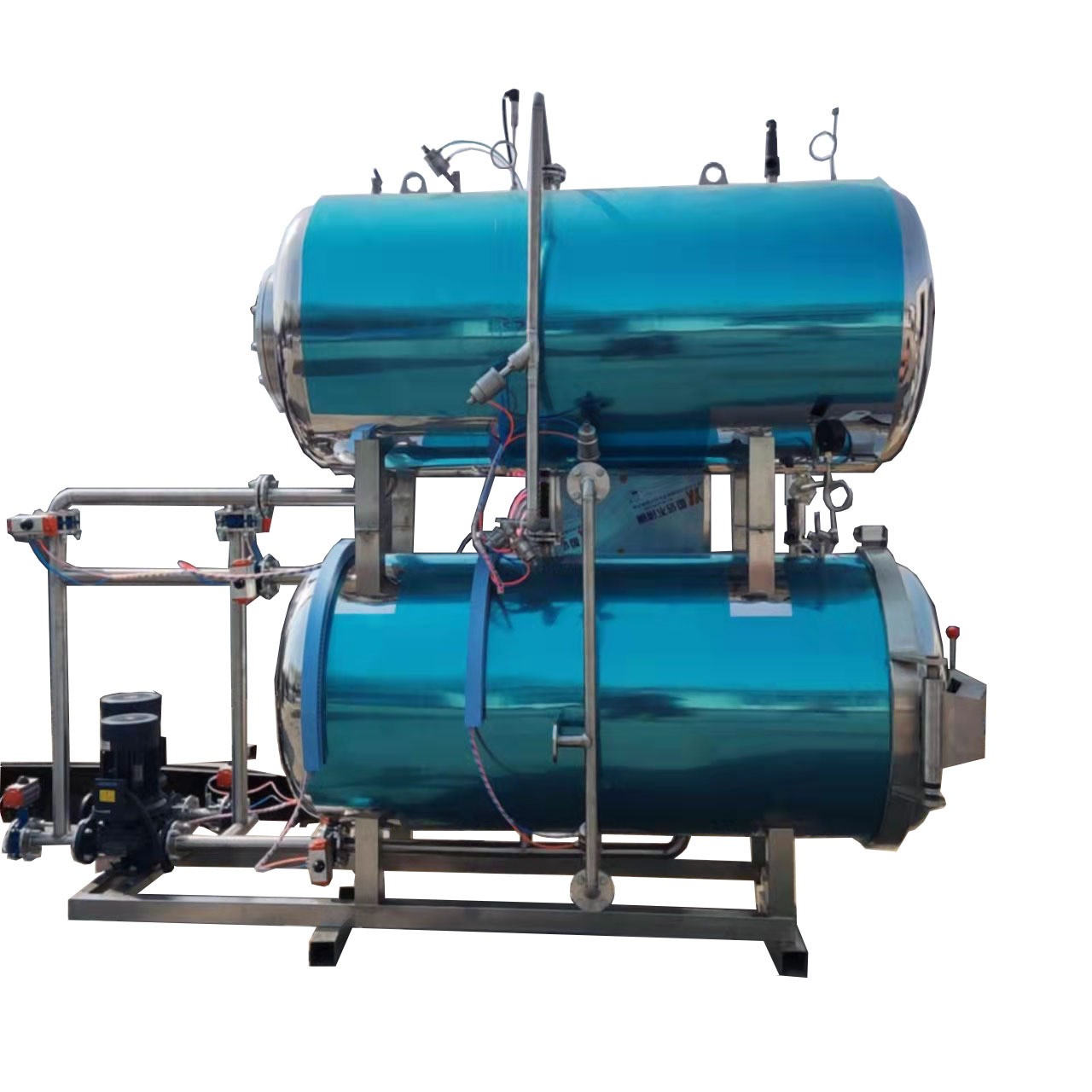 商用肉制品熟食高温杀菌锅厂家加工烧鸡卤肉玉米水浴式喷淋灭菌釜图5