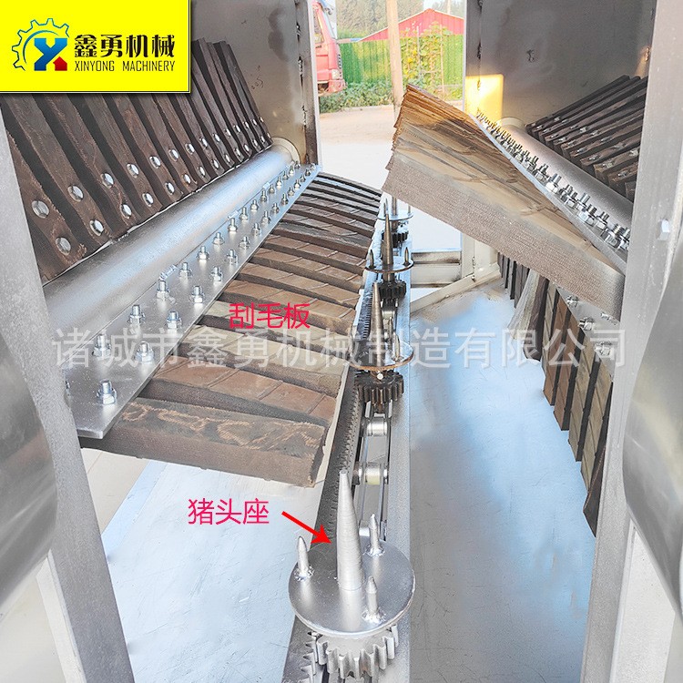 多组刮毛板猪头脱毛机 固定猪头11座打毛机 不锈钢加厚材质图4