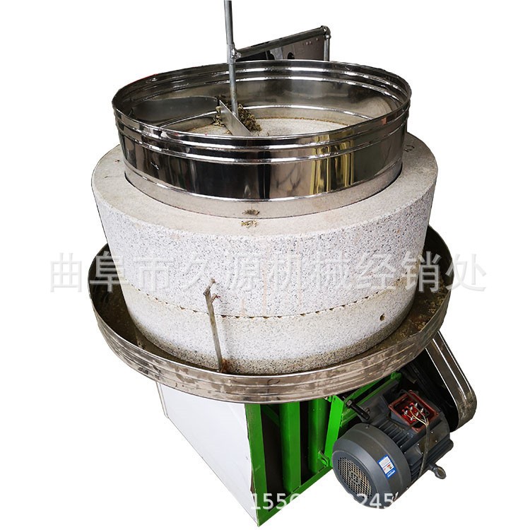 农家乐玉米面石磨磨粉机 电动石磨豆浆机 麸面分离面粉石磨价格图5