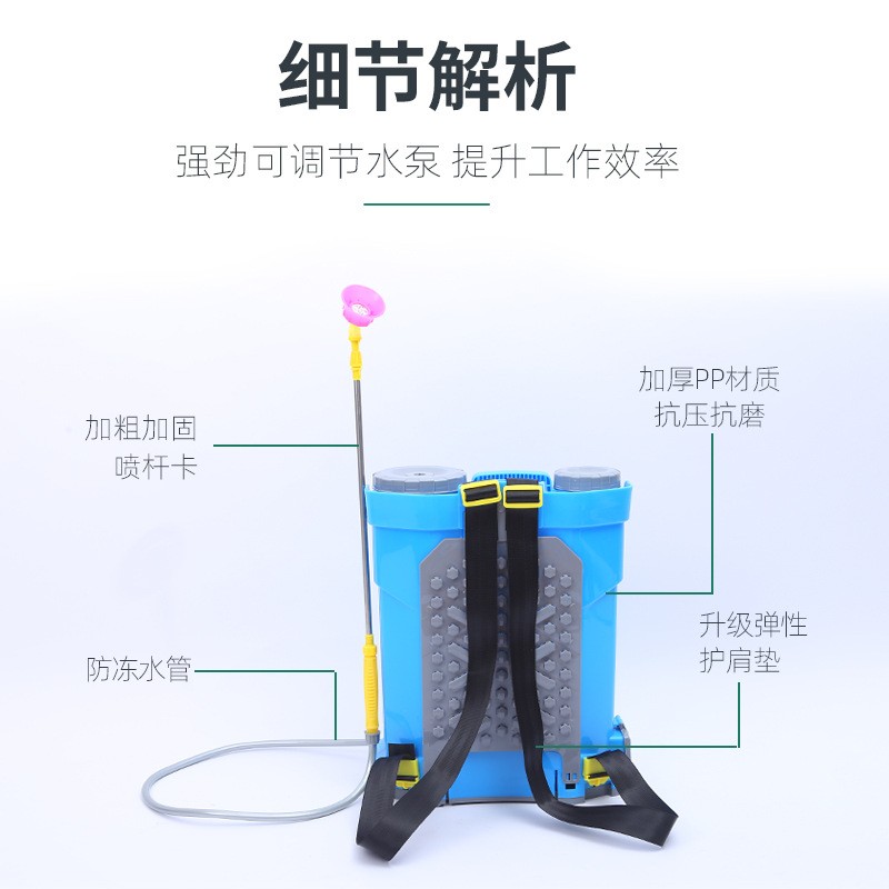 厂家直销背负式16升20升农用电动打药机 12v消毒喷雾机电动喷雾器图2