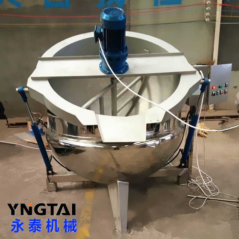 供应燃气加热立式煮锅 汤料熬煮夹层锅 100L至600L立式蒸汽夹层锅图2