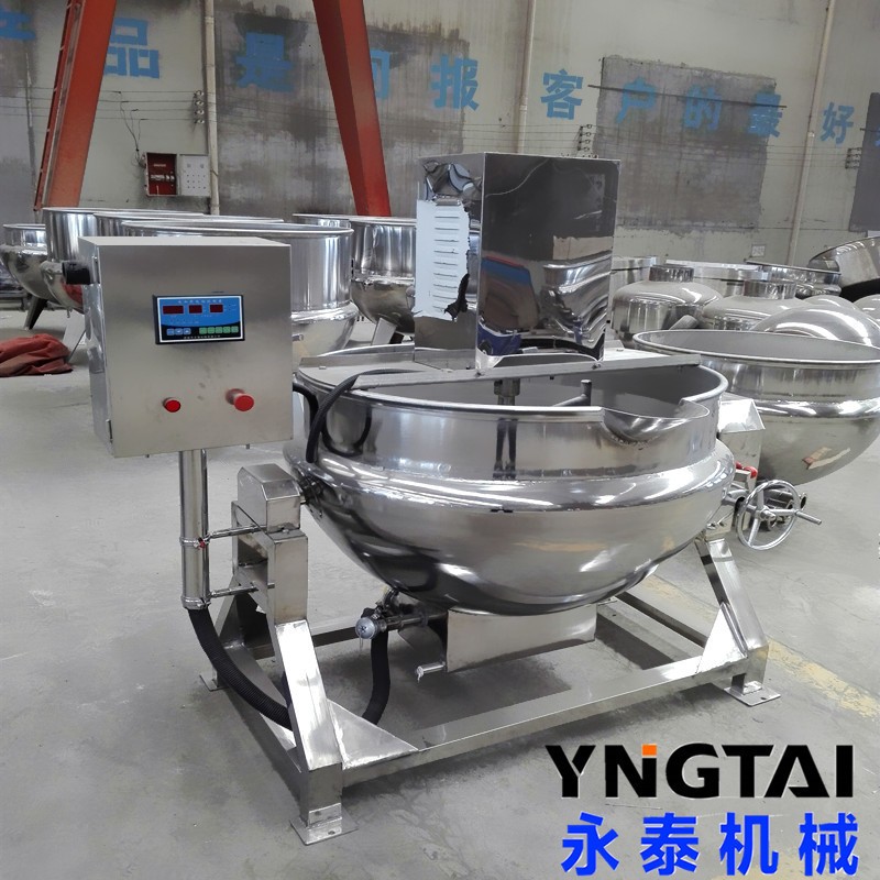 供应燃气加热夹层锅 汤料熬煮夹层锅 100L至600L立式蒸汽夹层锅图3