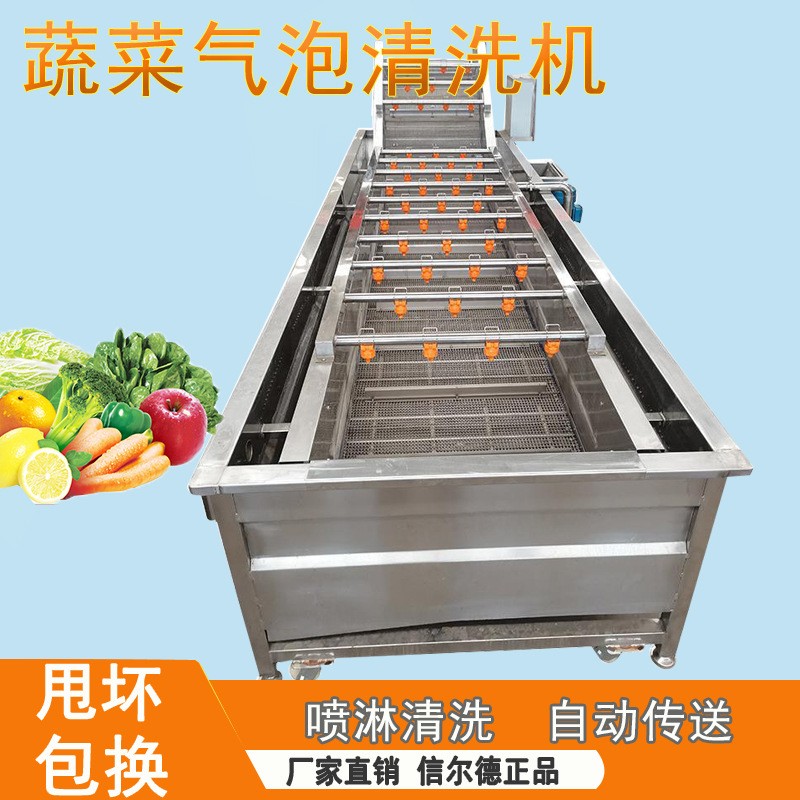 高压喷淋小龙虾清洗机 果蔬气泡清洗机 山野菜韭菜鼓泡式清洗设备图2