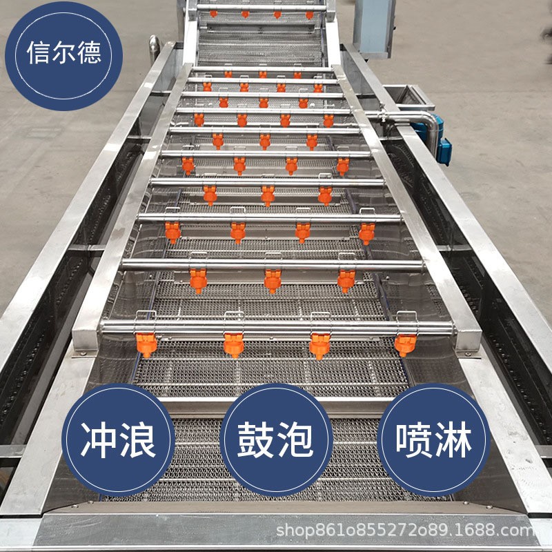 高压喷淋小龙虾清洗机 果蔬气泡清洗机 山野菜韭菜鼓泡式清洗设备图4