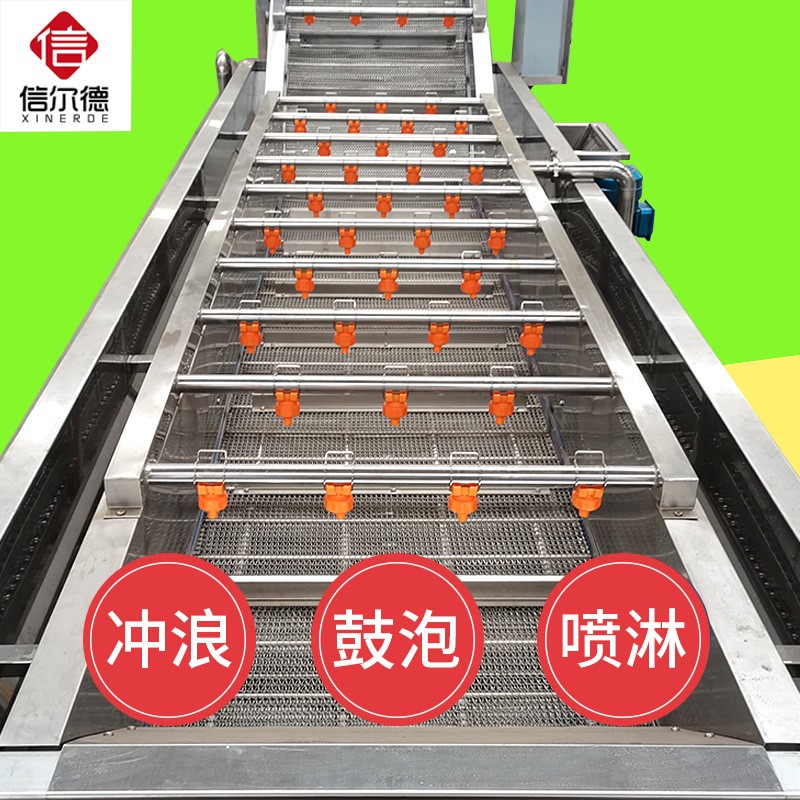 全自动蔬菜清洗机 不锈钢黄瓜榨菜加工生产线设备 辣椒气泡清洗机图3