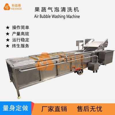 全自动花生气泡清洗设备 辣椒清洗风干一体机 果蔬清洗流水线