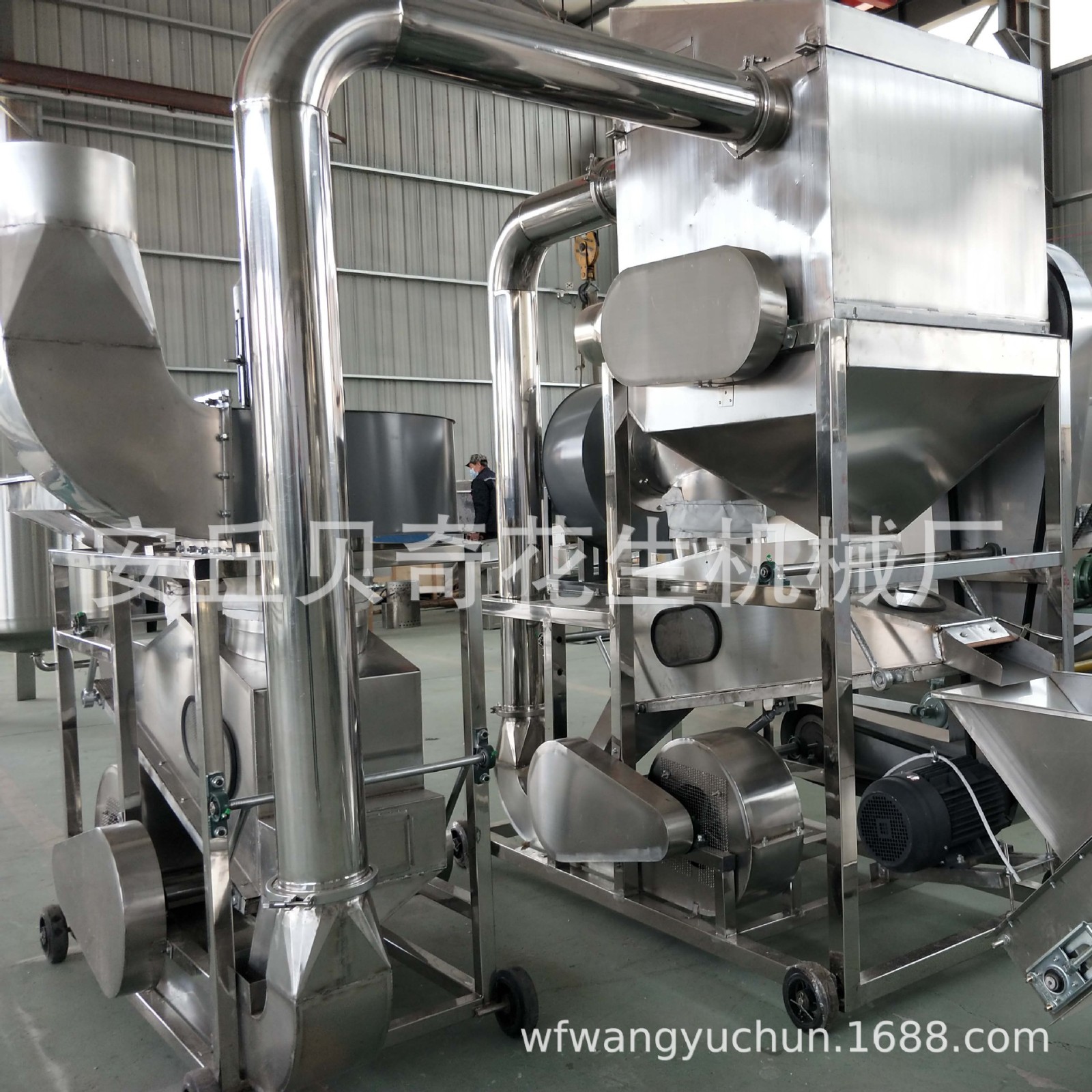 不锈钢集尘花生果去石脱壳扒皮剥壳机组图2