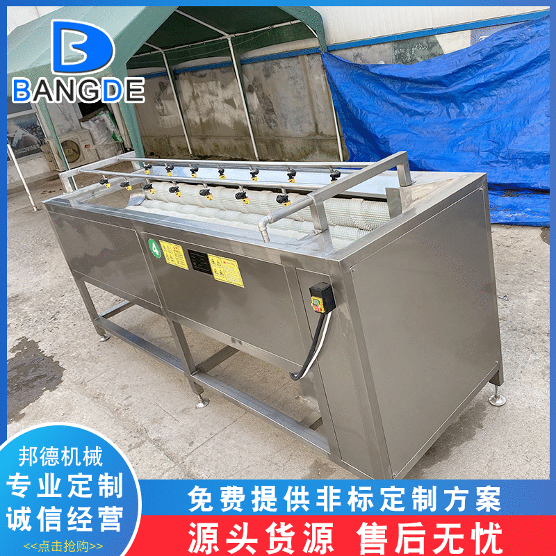 红薯自动毛辊清洗机 根茎类泥沙去皮清洗设备 当归净菜毛辊脱皮机图3