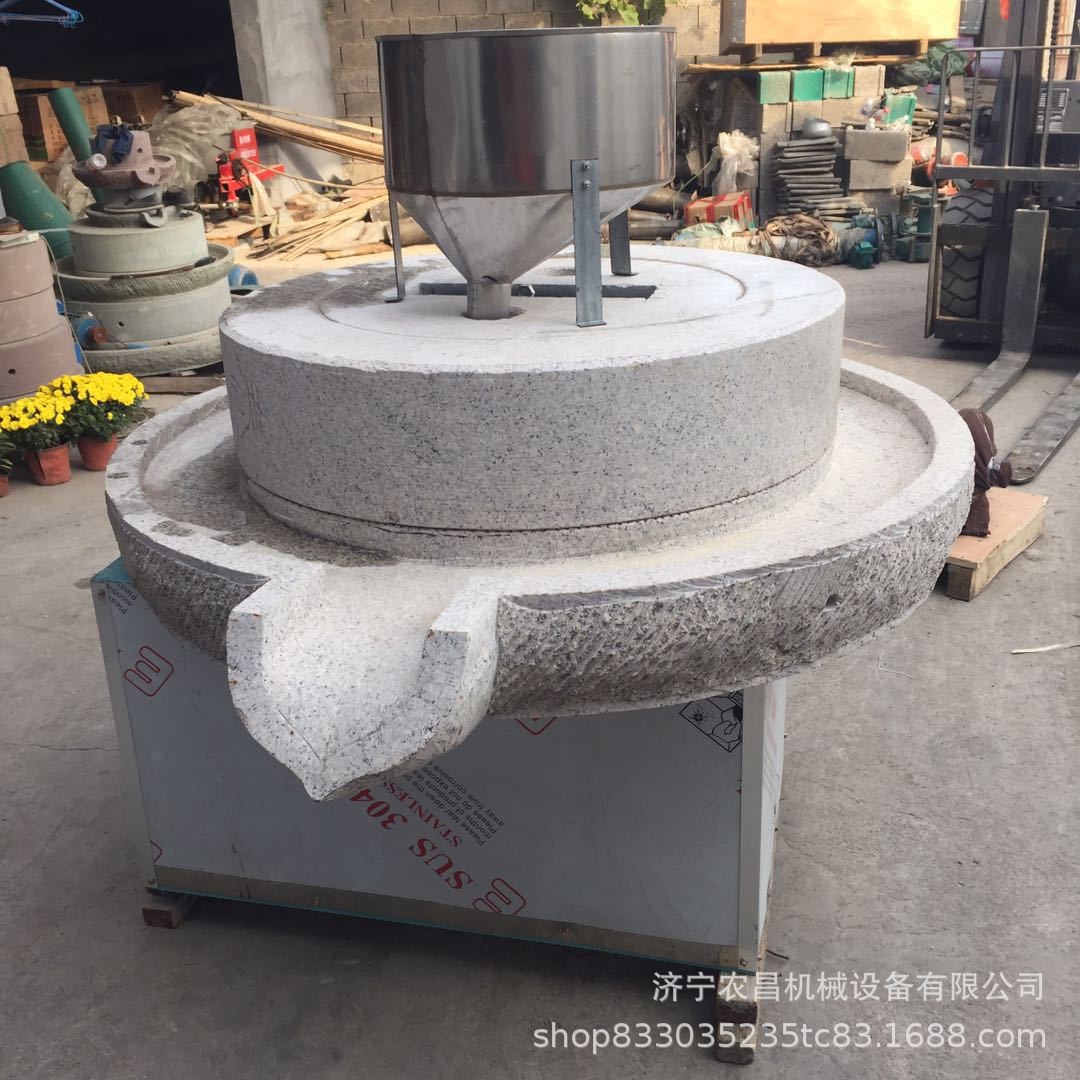 1米电动豆浆石磨视频 制作肠粉米粉磨浆石磨 电动面粉石磨生产厂图4