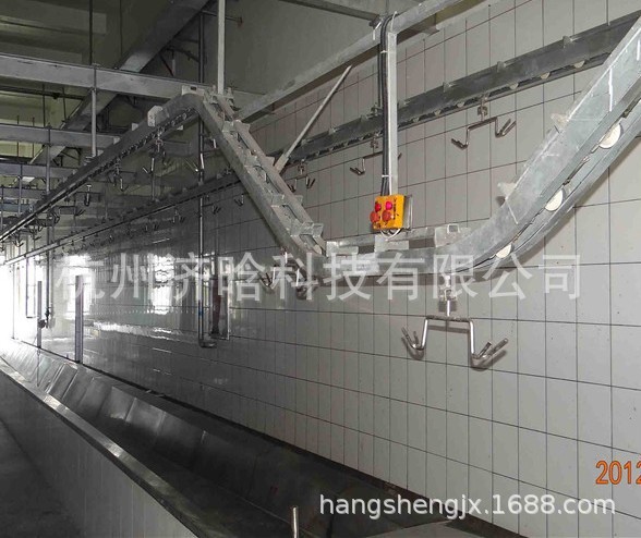 仿进口管轨提升机,羊胴体清洗机,气动涨紧设备,羊胴体解剖输送机图2