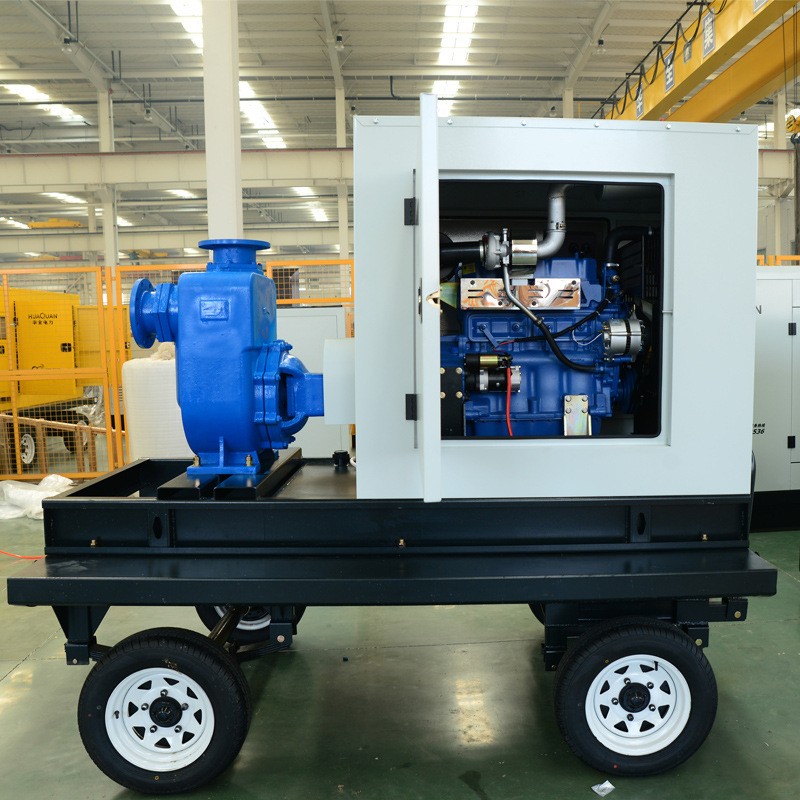 华全移动式静音柴油机抽水泵50千瓦含油箱 柴油机水泵农用灌溉图4