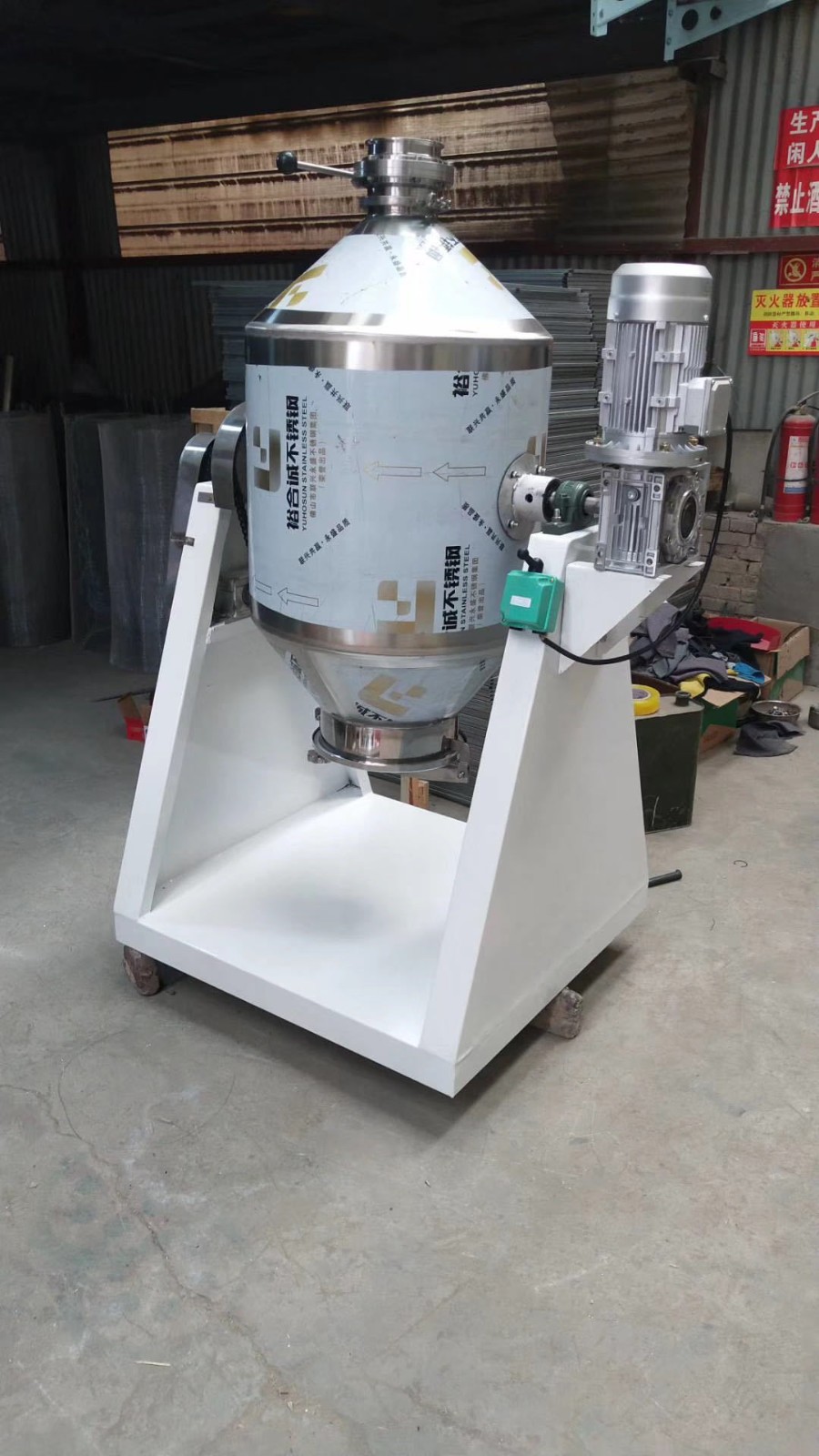 小型商用干粉饲料搅拌机不锈钢腰鼓式颗粒粉末调料混合混料拌料机图2