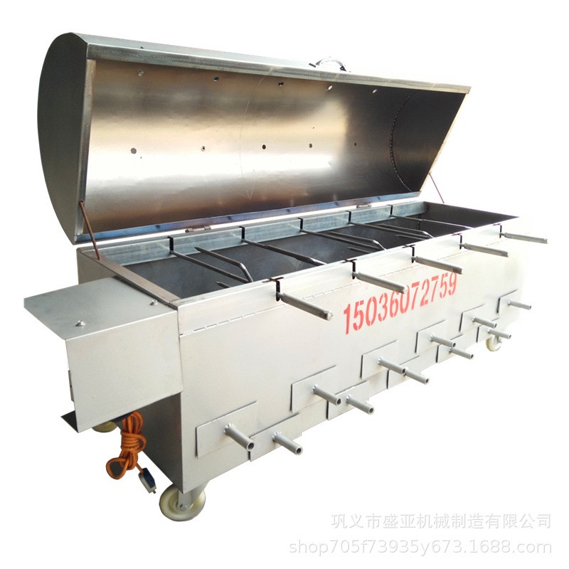 厂家供应全自动烤兔机 木炭烧烤电动旋转烤兔机器价格 手撕烤兔机图4