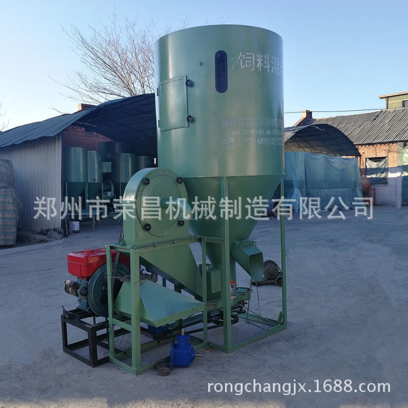 柴油机带动鸡饲料粉碎搅拌一体机 猪饲料粉碎搅拌机图4