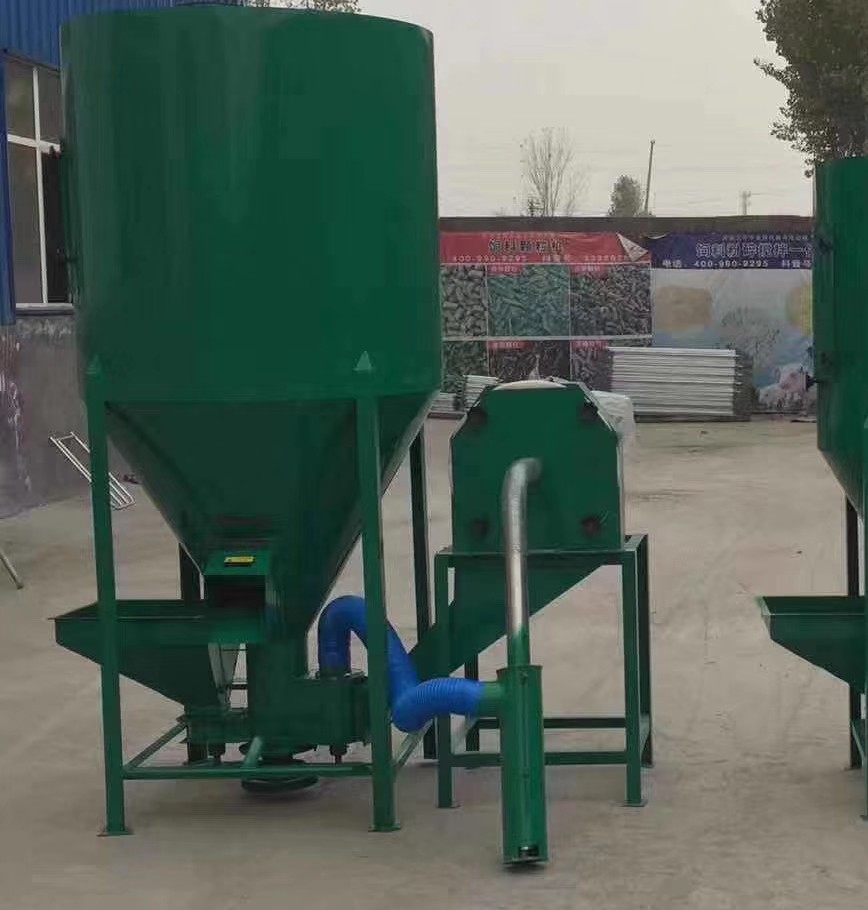 家用立式饲料搅拌粉碎一体机无尘自吸中小型养殖混合机厂家500kg图2