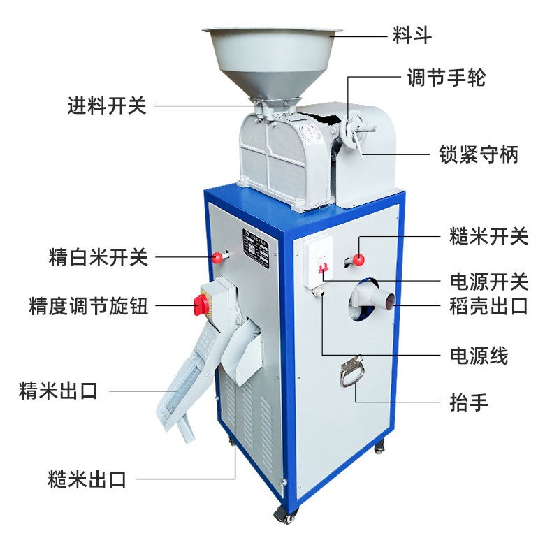 家用小型稻谷脱皮碾米机 大米水稻脱壳去壳机 剥壳砻碾米机打米机图3