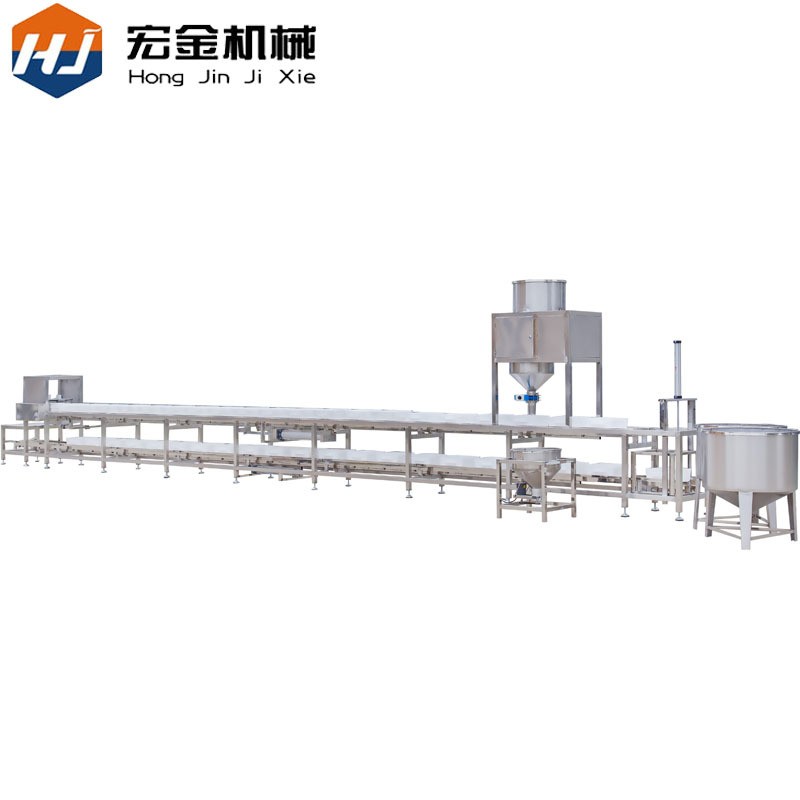 板式冲浆嫩豆腐生产线宏金现货创业豆腐坊专用全套大型冲浆豆腐机图5