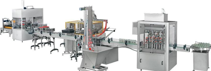 500-1000ml液体果汁灌装旋盖贴标机生产线图1