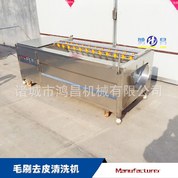 毛刷不锈钢去皮清洗机 山药去泥清洗机 滚筒式去皮清洗设备厂家图4
