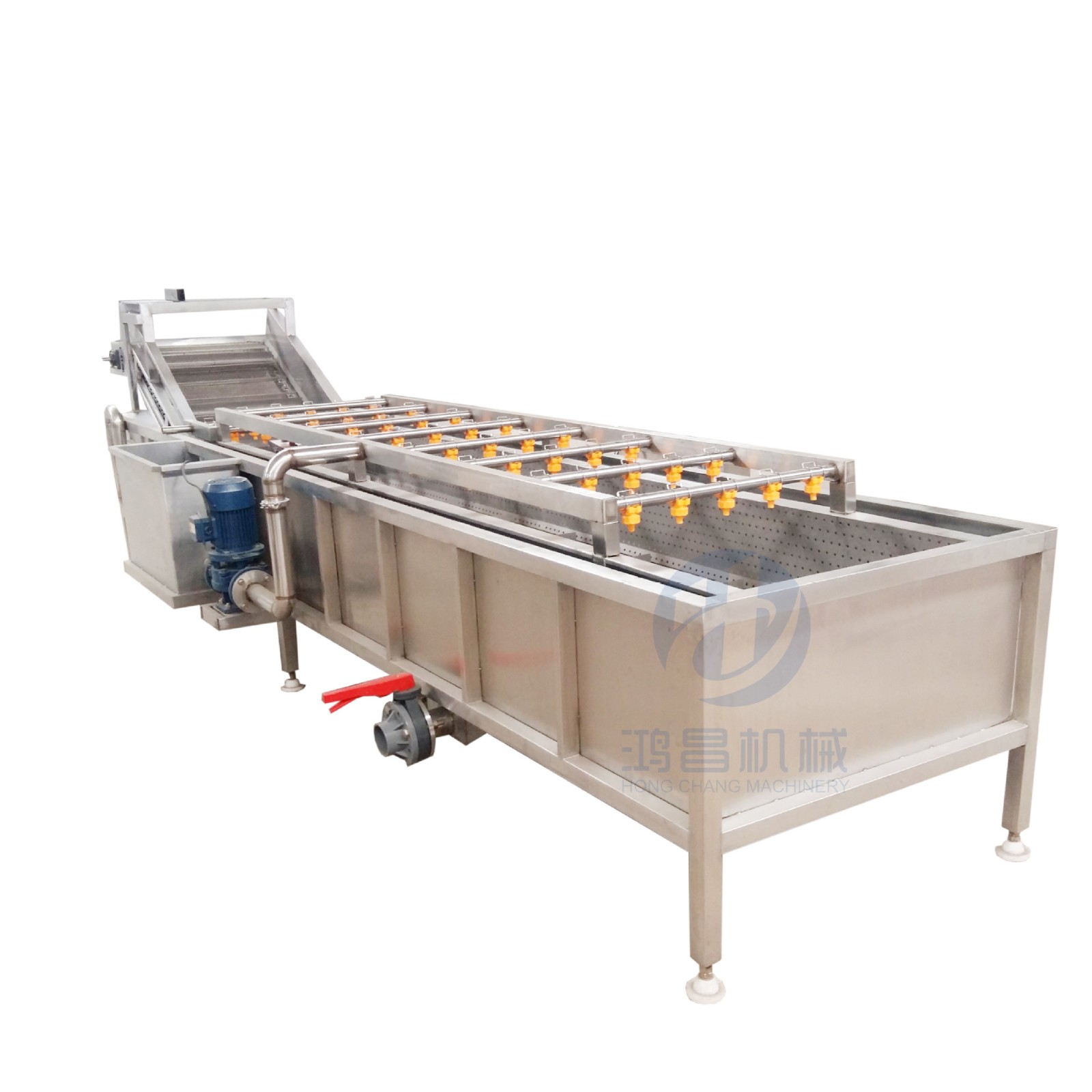 气泡腊肉清洗机 果蔬净菜加工设备 大虾高压喷淋清洗风干线供应图5