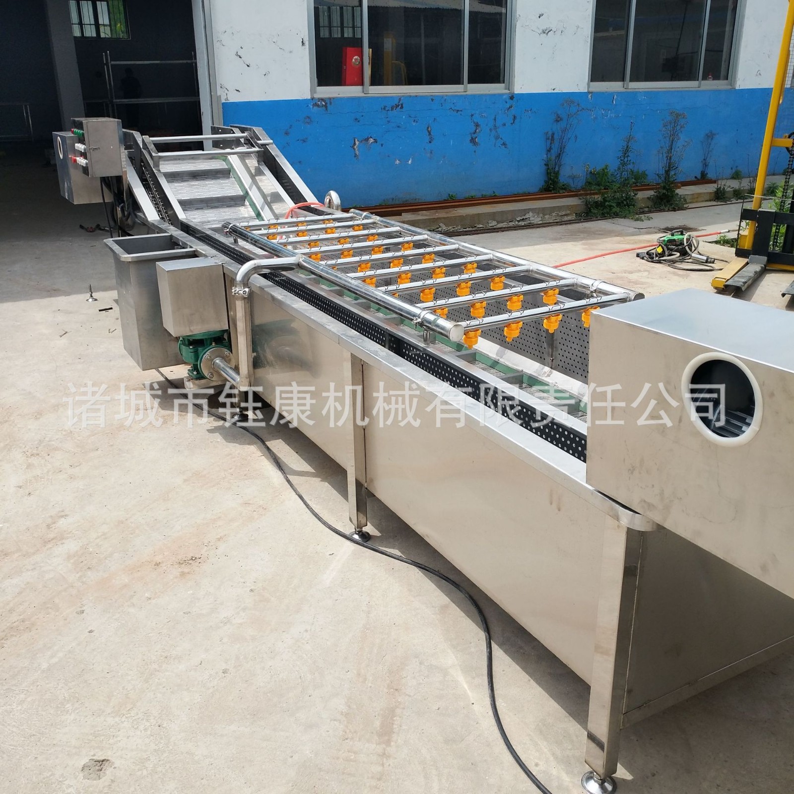 果蔬汽浴清洗线 800型中央厨房蔬菜清洗流水线 清洗漂烫切菜沥水图4