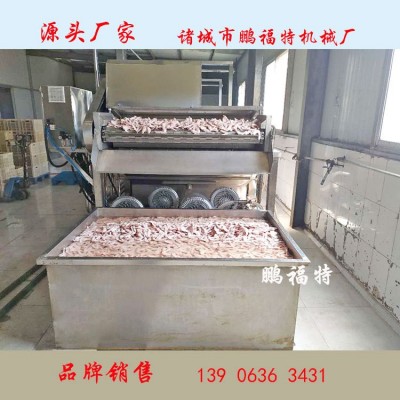 鸭翅鸡翅解冻清洗线_鸡爪解冻清洗线_冻盘解冻清洗流水线机器设备