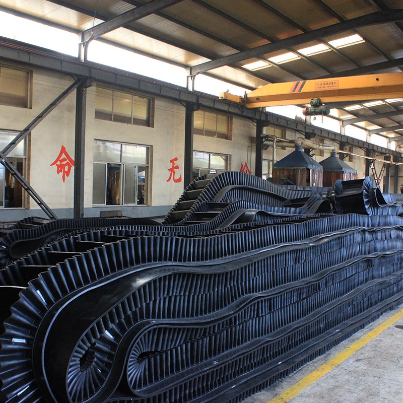 源头厂家橡胶挡边输送带防下滑提效率 尼龙大倾角输送带图4