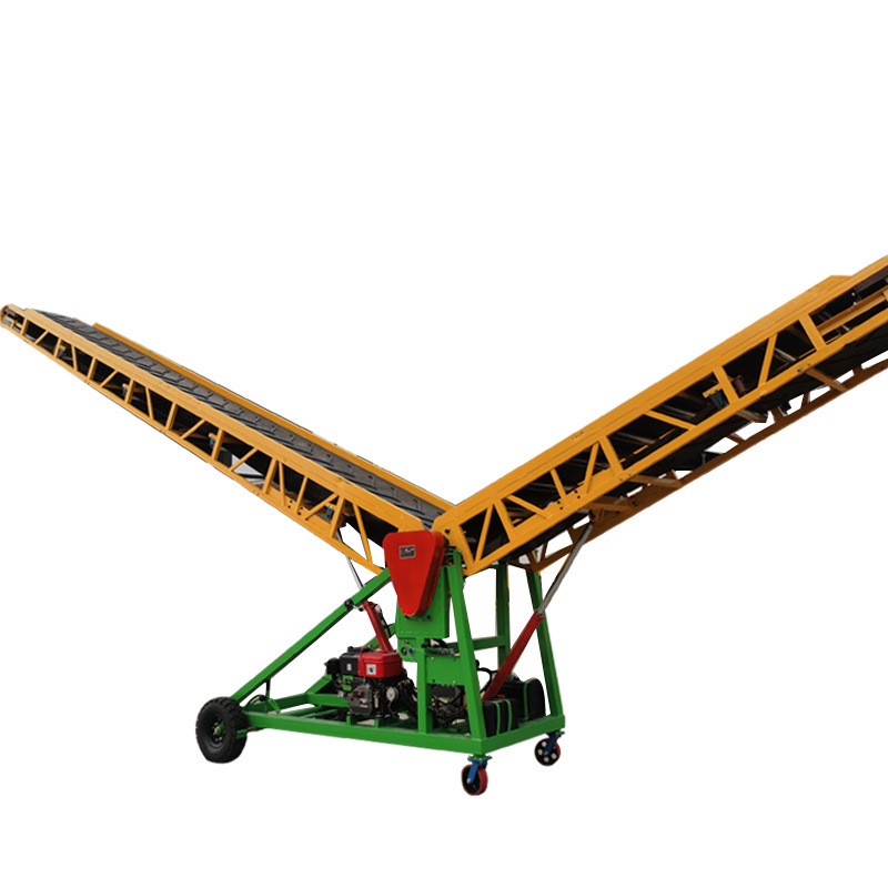 双翼伸缩输送机皮带输送液压升降二楼上下货爬坡防滑皮带厂家图5