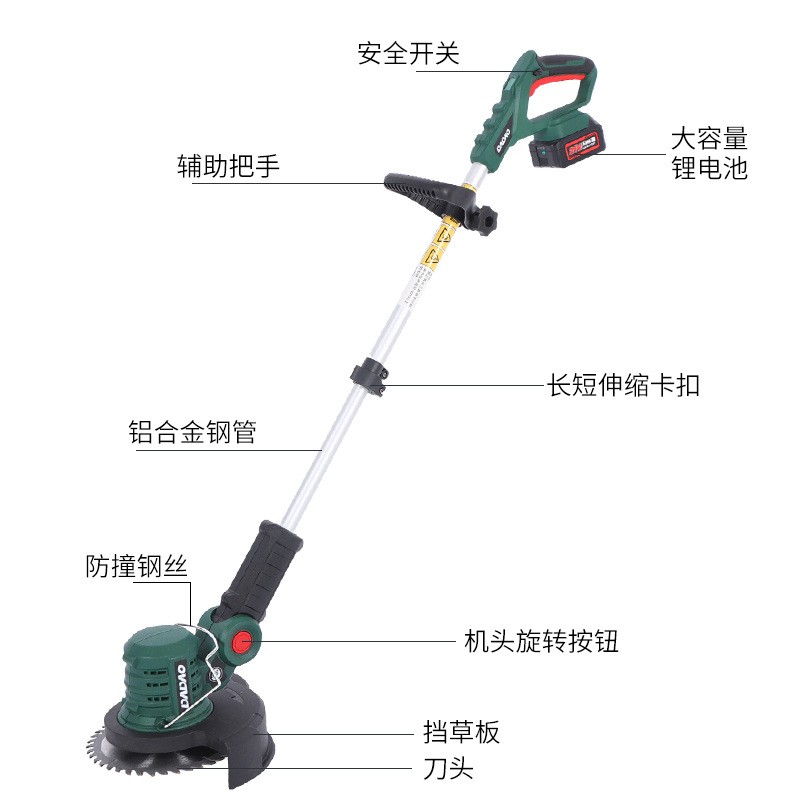 多功能小型家用手持锂电除草机充电打草机电动园林绿篱修剪机批发图4