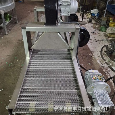 定制不锈钢冷却网链输送机 轴流风机风干机 食品降温输送机