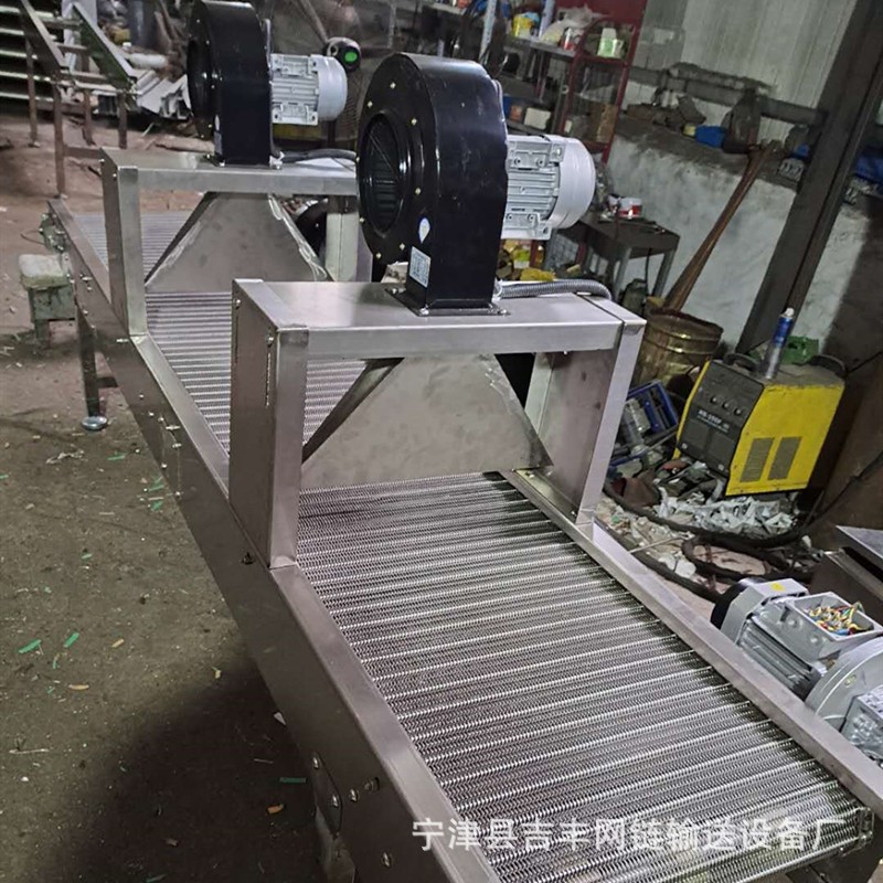 定制不锈钢冷却网链输送机 轴流风机风干机 食品降温输送机图5