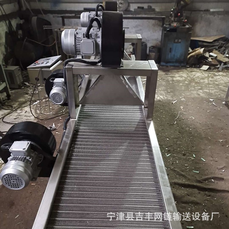 定制不锈钢冷却网链输送机 轴流风机风干机 食品降温输送机图4