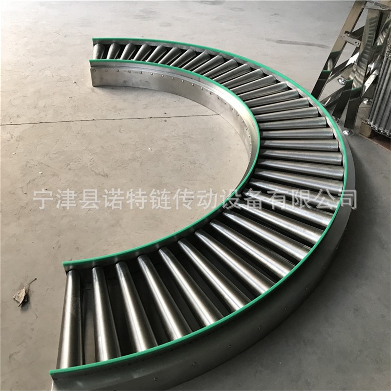 定制包装箱运输线滚筒输送机 无动力辊筒输送机 过渡180度转弯机图3