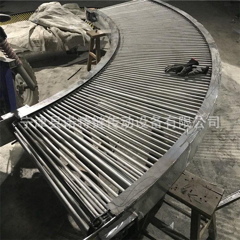 定制包装箱运输线滚筒输送机 无动力辊筒输送机 过渡180度转弯机图2