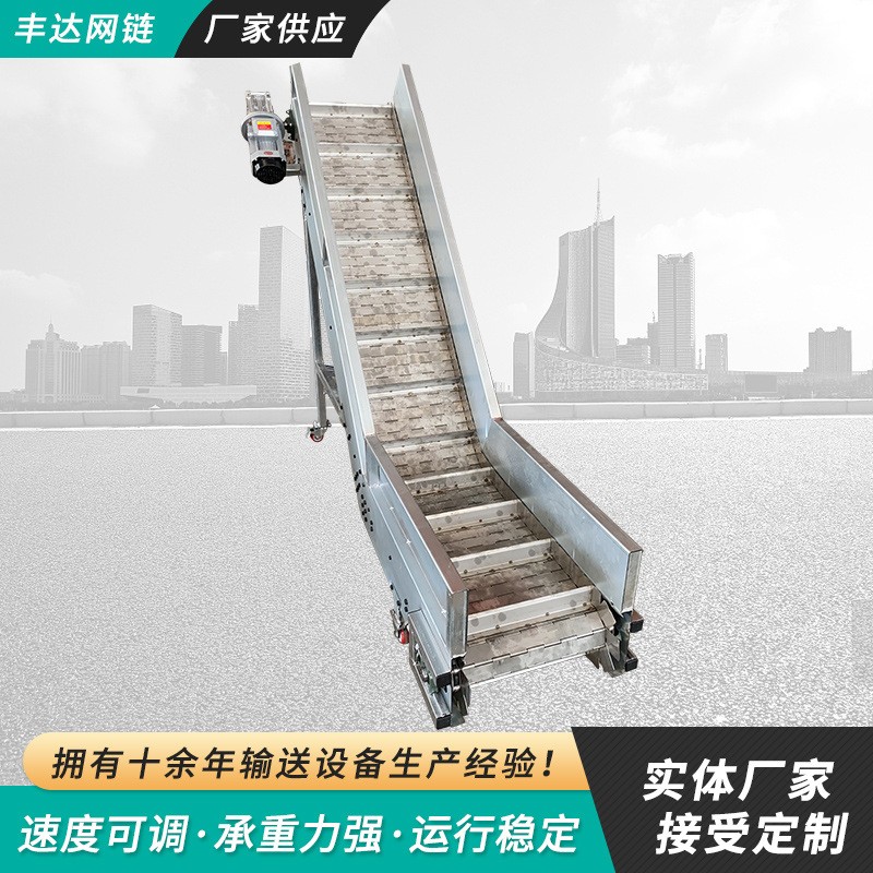 不锈钢升降机刮板输送机 爬坡提升机分拣机 自动送料链板提升机图3