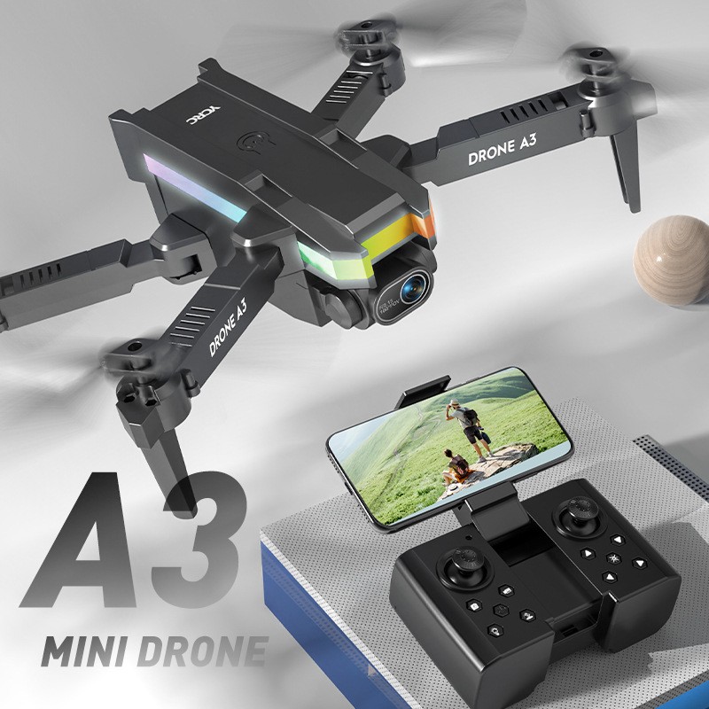 A3炫彩灯光无人机4K航拍遥控飞气压定高跨境迷你飞行器玩具drones