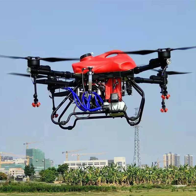 智能喷药撒肥多旋翼遥控器操作自动作业燃油农业植保无人机