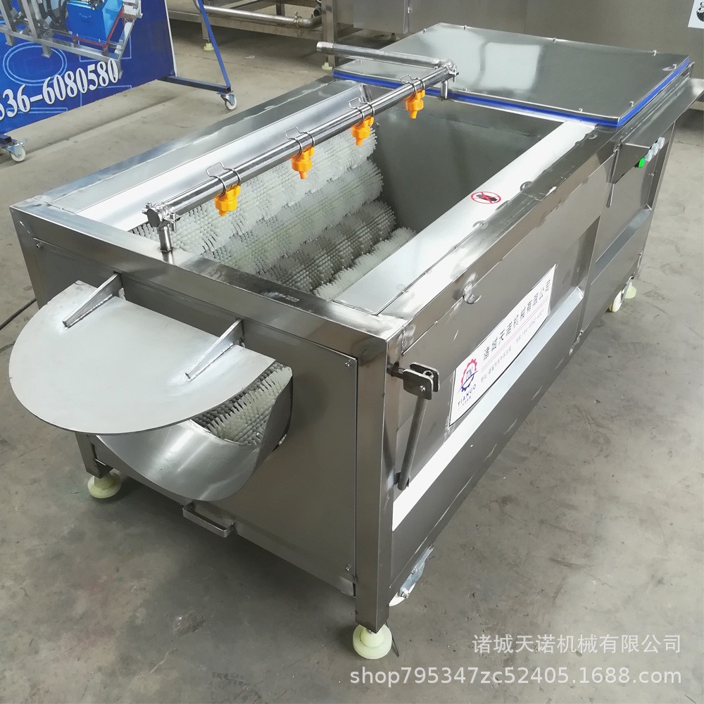 毛辊喷淋清洗机 野生带鱼清洗去鳞机 多功能果蔬菜毛辊去皮清洗机