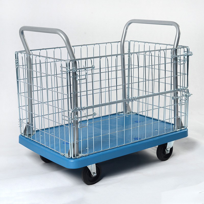 网架推车带围栏网架车静音手推车围网车平板拖车推车围栏围网推车图4