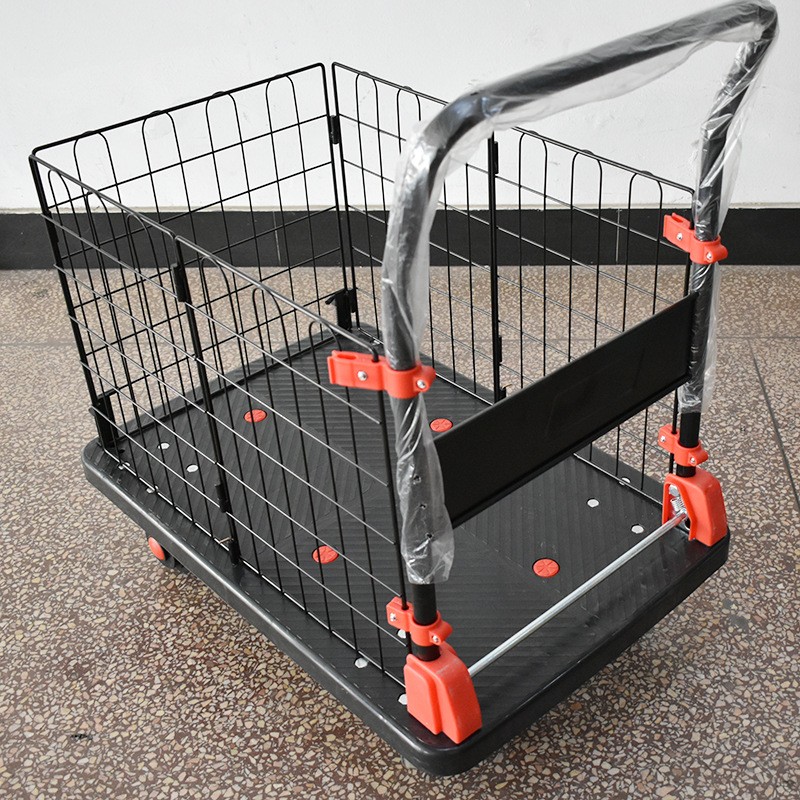 围栏手推车搬运车网格车小推车平板车静音折叠手推车围网车护栏车图5