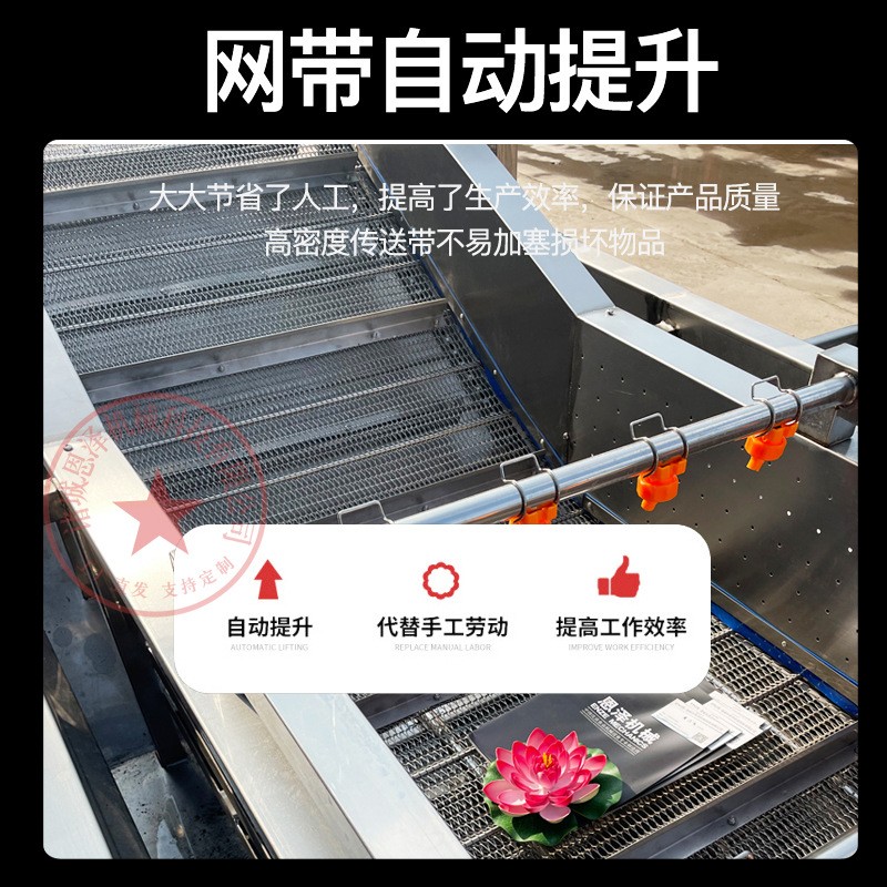 厂家批发喷淋清洗机 洗菜机商用 蔬菜气泡清洗生产线果蔬漂烫机图5