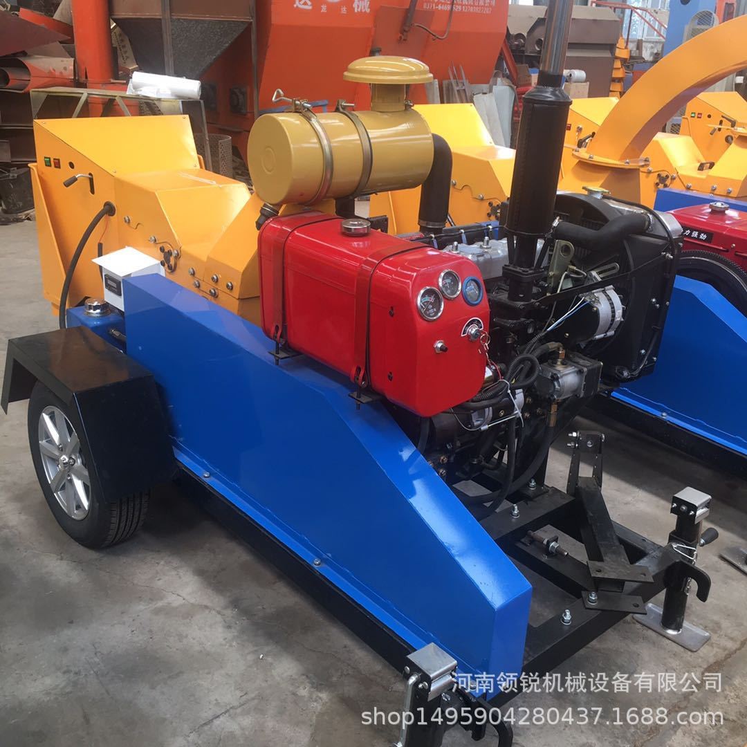 移动式树枝树干竹子粉碎机柴油式移动园林绿化干湿树枝枝条粉碎机图3