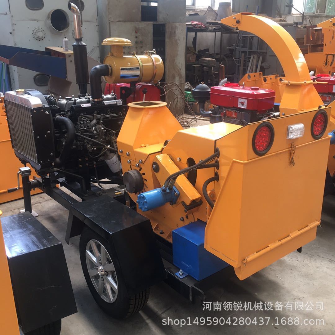 移动式树枝树干竹子粉碎机柴油式移动园林绿化干湿树枝枝条粉碎机图4