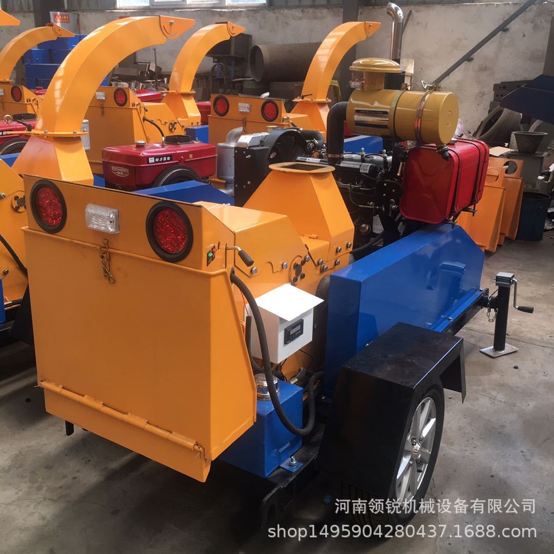 移动式树枝树干竹子粉碎机柴油式移动园林绿化干湿树枝枝条粉碎机图5