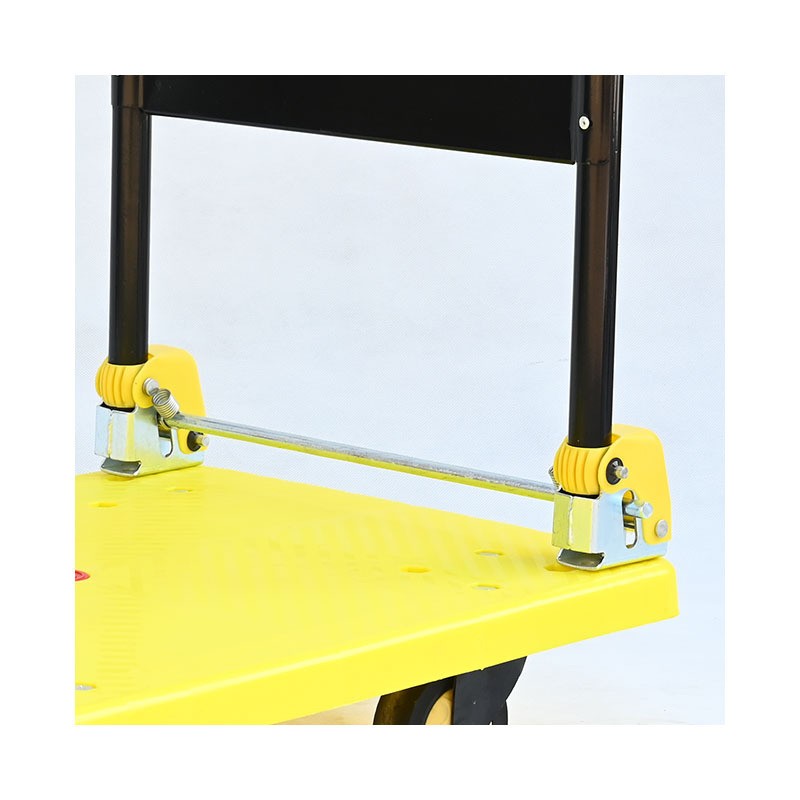 手推车 塑料平板车 黄色静音折叠车 仓储车间手推车搬运车周转车图5