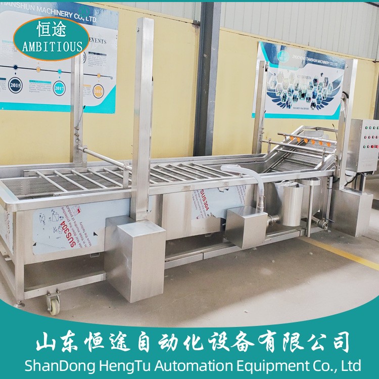 全自动净菜气泡清洗机 苹果梨橙子枣加工流水线 果蔬食品创业设备图2