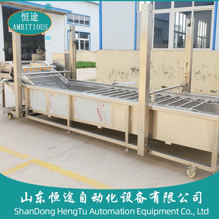 全自动净菜气泡清洗机 苹果梨橙子枣加工流水线 果蔬食品创业设备图3