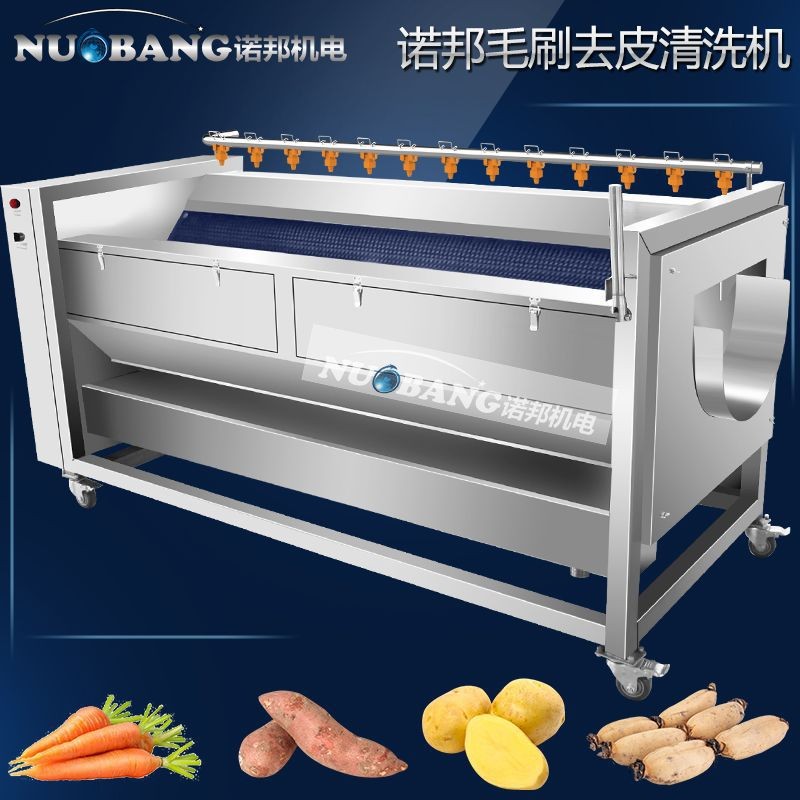 现货销售全自动花生芽脱皮机 商用花生芽洗皮机 毛刷式花生清洗机图5